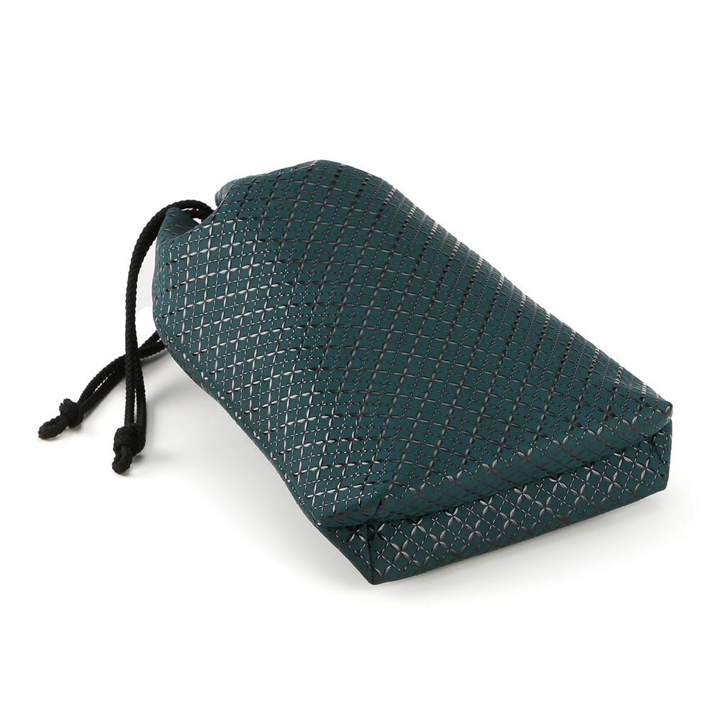 Inden HISOCA Hisoka Traditional Craft Koshu Inden Deerskin Lacquer Original Brand Cut Bag Green Lacquer [Inden-ya] Space-Black Cloisonné [No.9409]