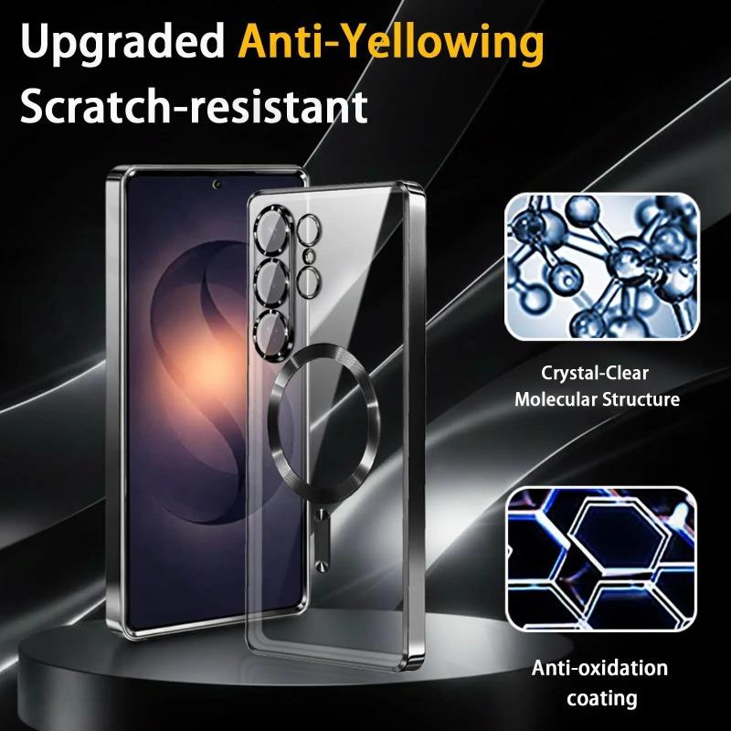 Case for Samsung S26 Ultra with Clear Shockproof Slim Magnetic Phone Protective Ultra Strong Magnet Non-Yellowing Cover Back