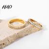 Engagement Ring Smooth Surface Noble Couple Square Wedding Cubic Zirconia Jewelry Accessory