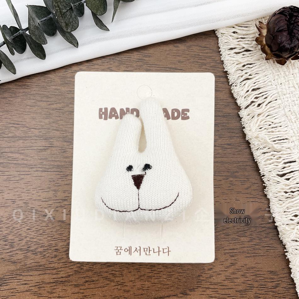 Детские тканевые мультяшные заколки и резинки для волос с кроликами - Корейские аксессуары для волос для непослушных волос