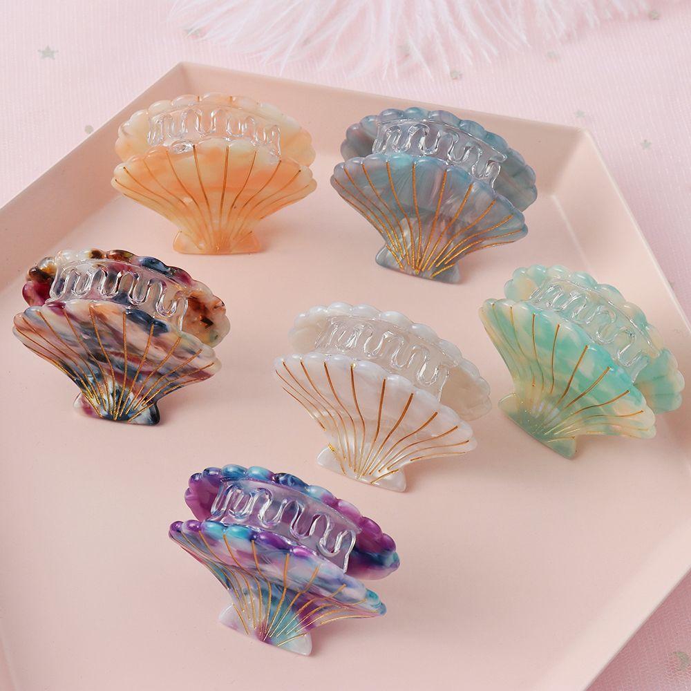 Hairgrips Girl Headwear Acrylic Hair Claws Shell Shape Shell Hair Clips Women Hair Accessories