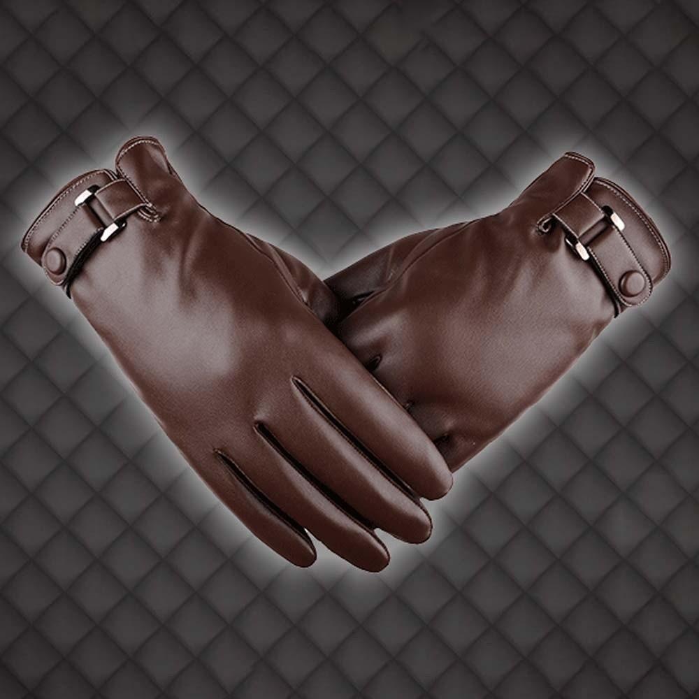 1pair PU Anti-cold Gloves Waterproof Men Finger Mittens Windproof Mittens Couple