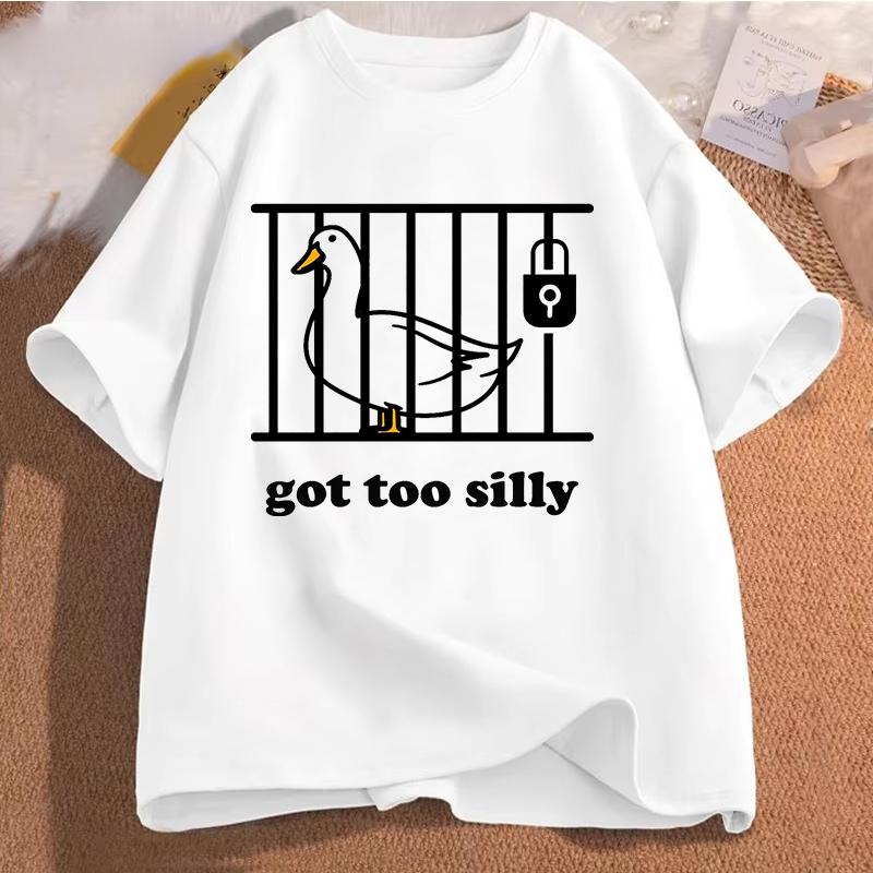 Silly Goose On The Loose T Shirts for Men Women Funny Cowgirl Western Tee Shirt 90s Fashion Graphic T-shirt Short Sleeve Clothes