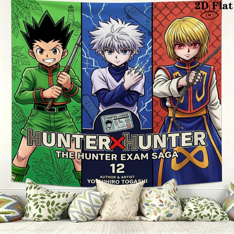Настенный гобелен Hunter X Hunter Эстетичный настенный подвесной тканевый плед Декоративные гобелены для спальни гостиной Домашний декор