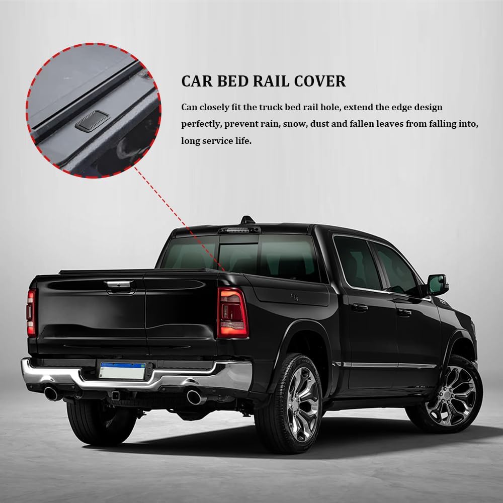 2PCS Bed Rail Stake Pocket Covers, Truck Stake Pocket Covers, Dustproof Truck Bed Hole Plugs, Truck Bed Accessories Rear Truck Holes Covers