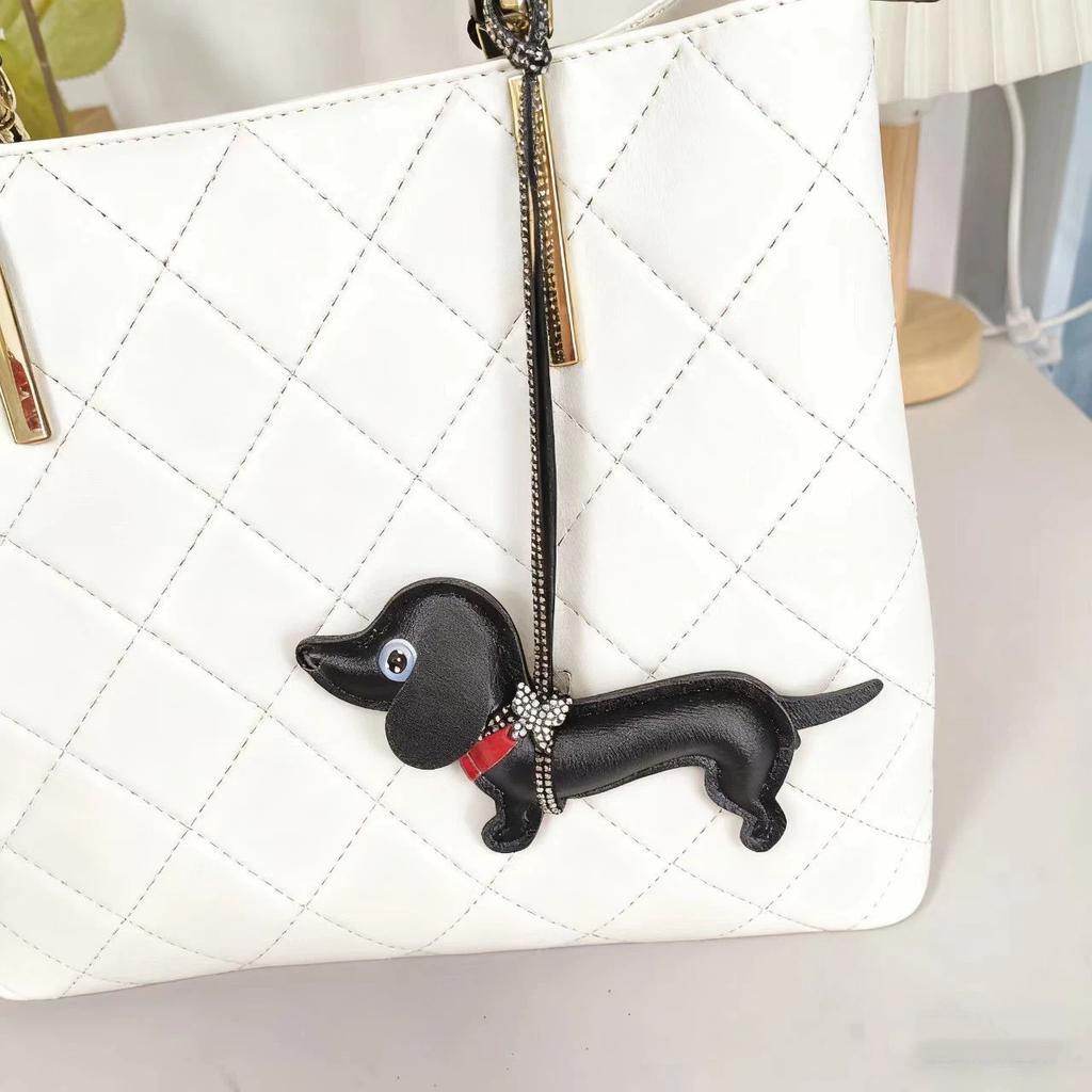 Брелок для ключей Собака Такса Модные брелки для собак из ПУ кожи для женщин Подвеска для сумки Ювелирные изделия