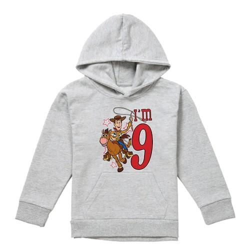 Toy Story Childrens/Kids I'm 9 Woody Heather Birthday Pullover Hoodie
