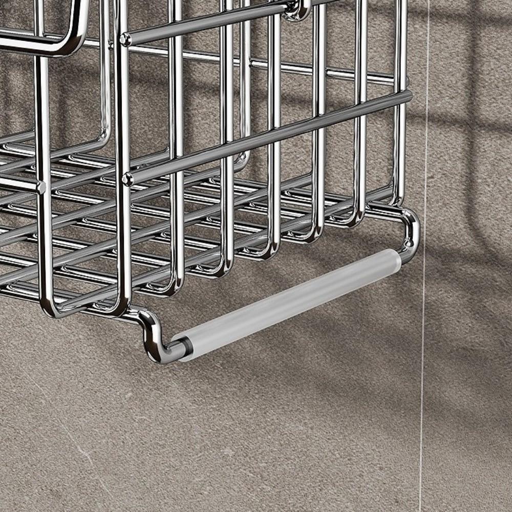 No Drill Tall-Rail Shower Storage Rack Wall Mounted Shower Storage Rack Kitchen