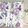 Flowers Butterfly Shower Curtain Fantasy Art Rose Floral Girls Waterproof Fabric Bathroom Curtain Room Decor Curtains With Hooks