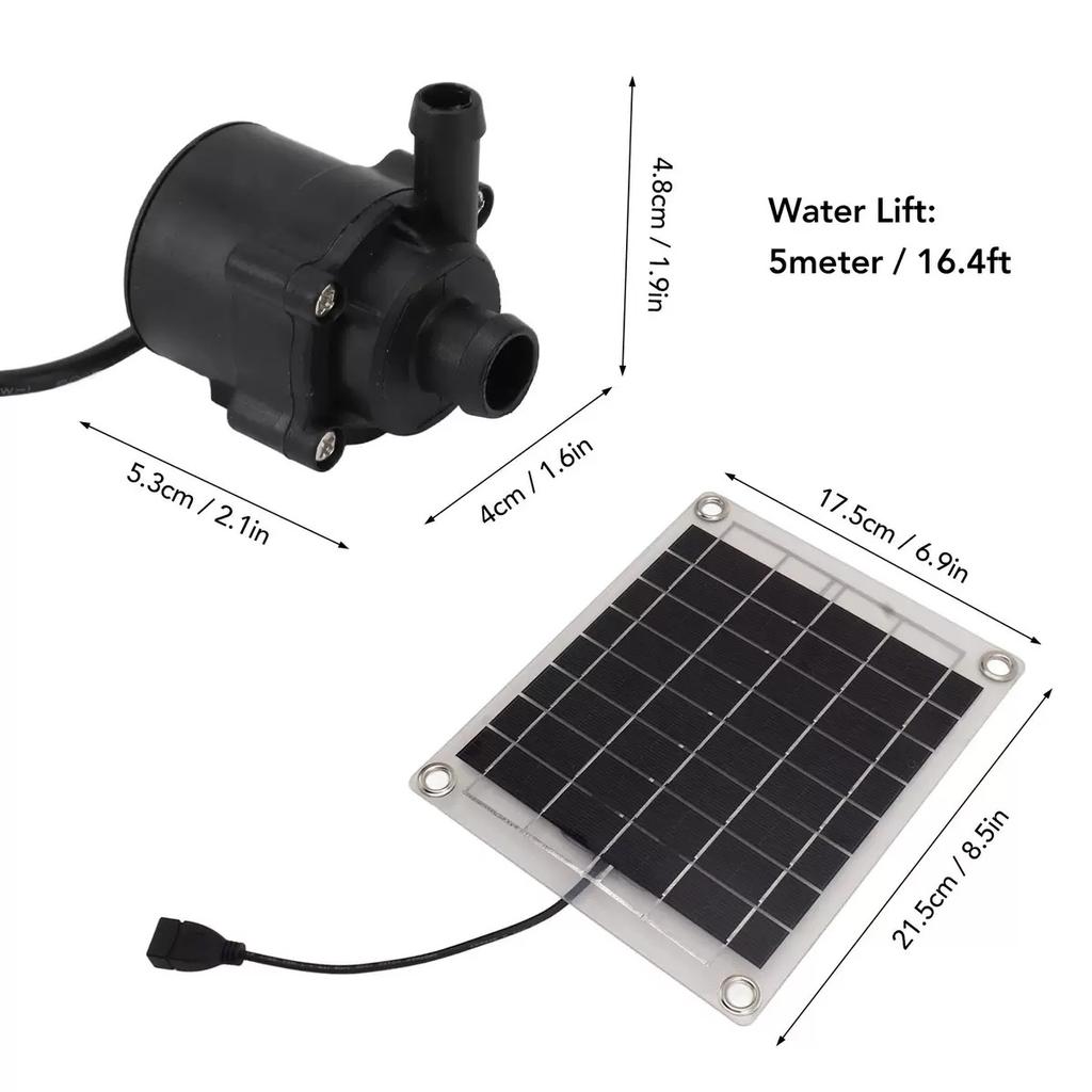 10W Monocrystalline Solar Water Pump Double Sided Power Generation Adjustable Flow with Switch
