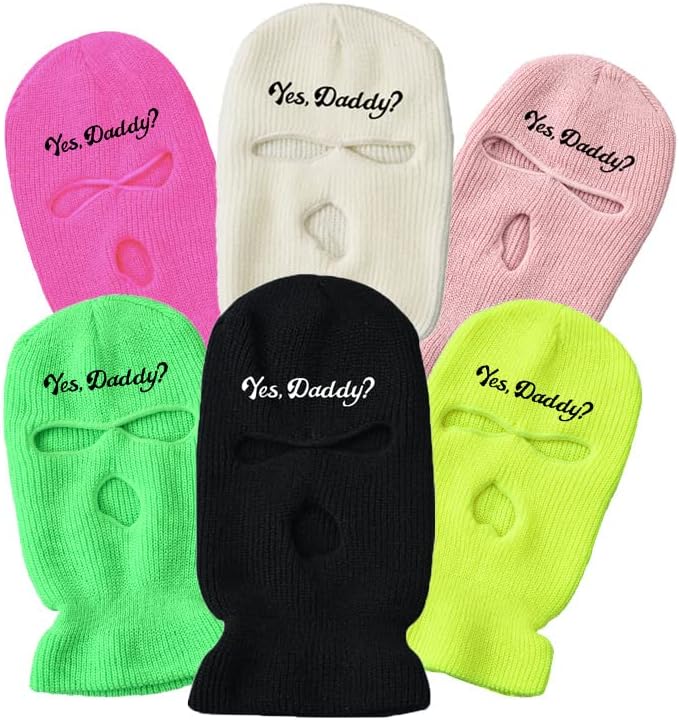 Three-hole ski mask, full-face windproof and warm hood, unisex winter outdoor sports cold mask, rose red