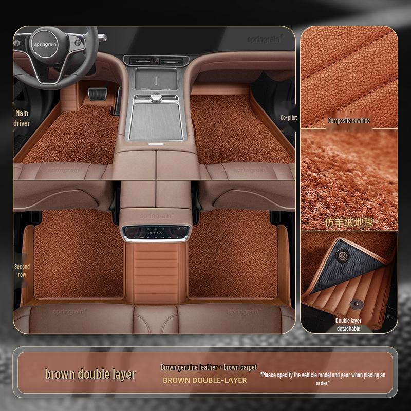 Оригинальные коврики для пола Mercedes-Benz из натуральной кожи с полным покрытием для E-Class, C-Class, S-Class, G-Class, EQC, EQE, GLS, GLE 450 AMG.