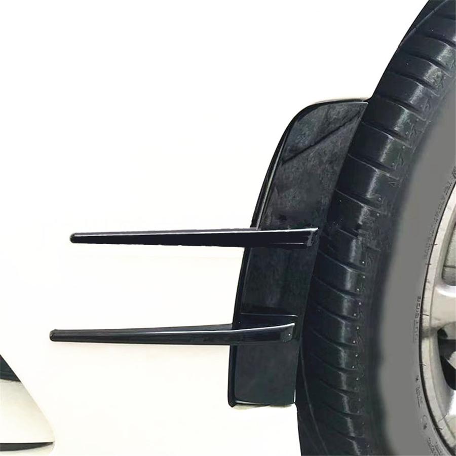 Pair Décor Car Side Fender Wing Shark Fin Badge Bonnet Car Sticker Glossy Black