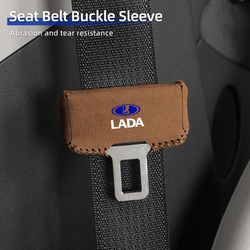 Car Suede Safety Belt Buckle Protector Cover Interior Accessories For Lada Priora Sedan Sport Kalina Granta Vaz Samara 2110 NN99