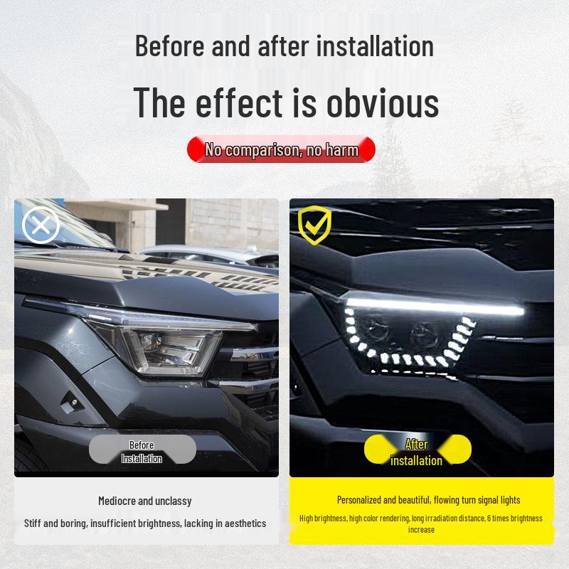 Сборка двойного переднего фонаря Tank 400 Hi4-T Starship - Неразрушающая замена автомобильных фар.