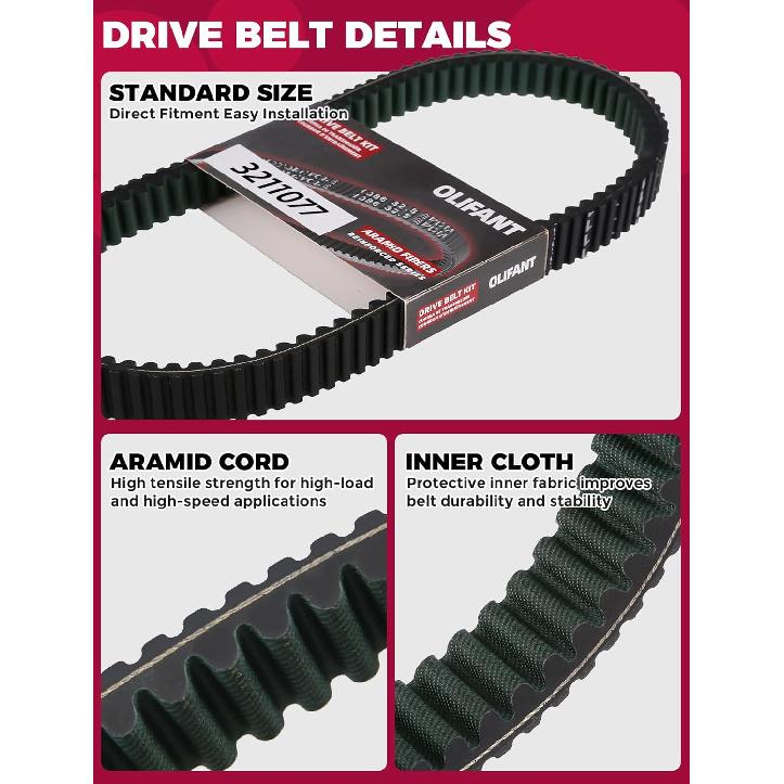 3211077 Drive Belt For Polaris Sportsman 500 335 400 450 Scrambler 500 Ranger 500 Magnum Trail Blazer Trail Boss Big Boss Worker Xpress Xplorer