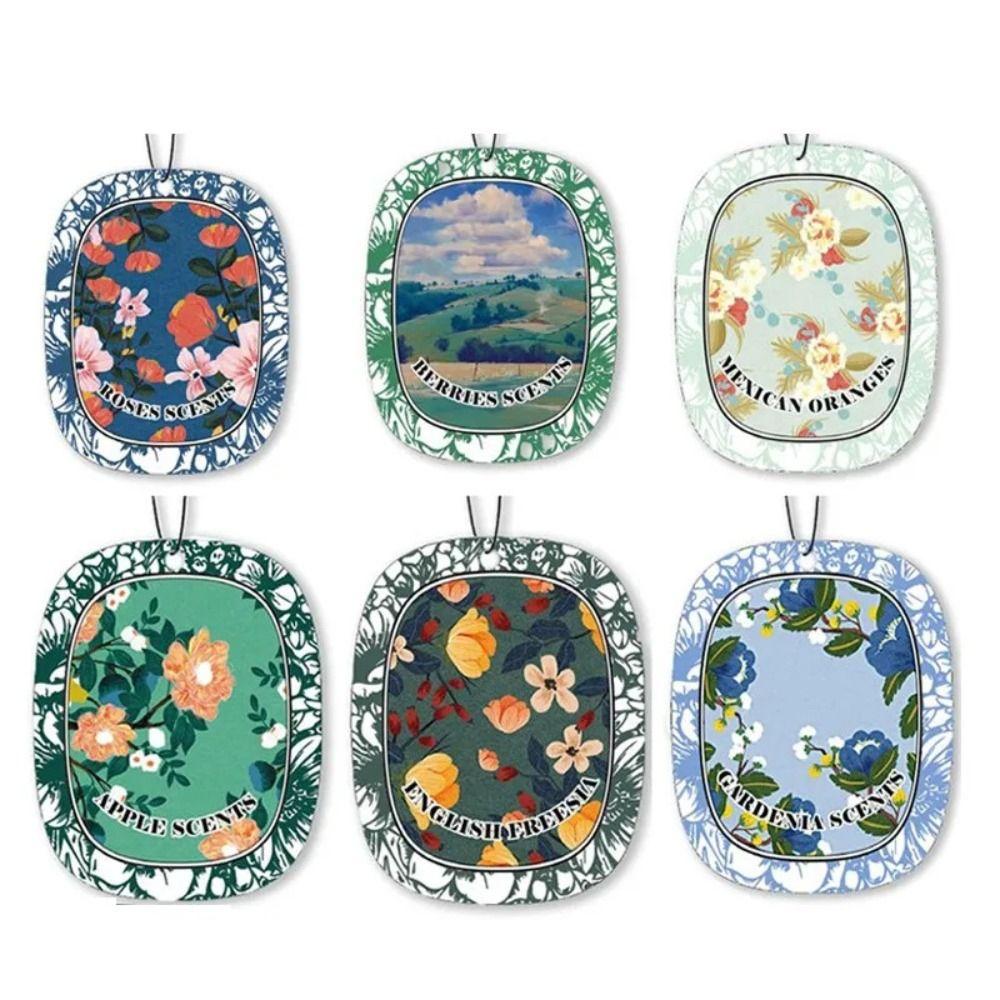 Paper Car Fragrance Hanging Decoration Flower Car Rearview Hanging Ornament Fan Gifts