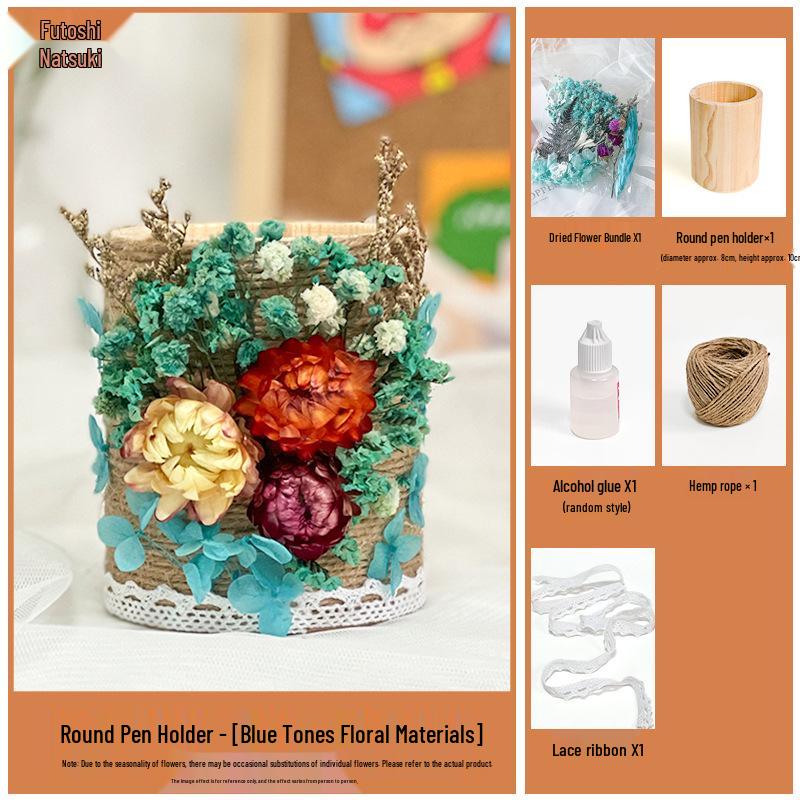 Набор для изготовления подставки для ручек из стабилизированных цветов своими руками - Мероприятие для родителей и детей на Праздник середины осени или Тимбилдинг