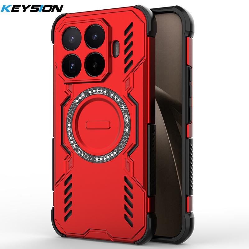 KEYSION Полый чехол с рассеиванием тепла для Xiaomi 17T Pro 5G Силикон+ПК Магнитное охлаждение Ударопрочный чехол для телефона для Xiaomi 17T 5G