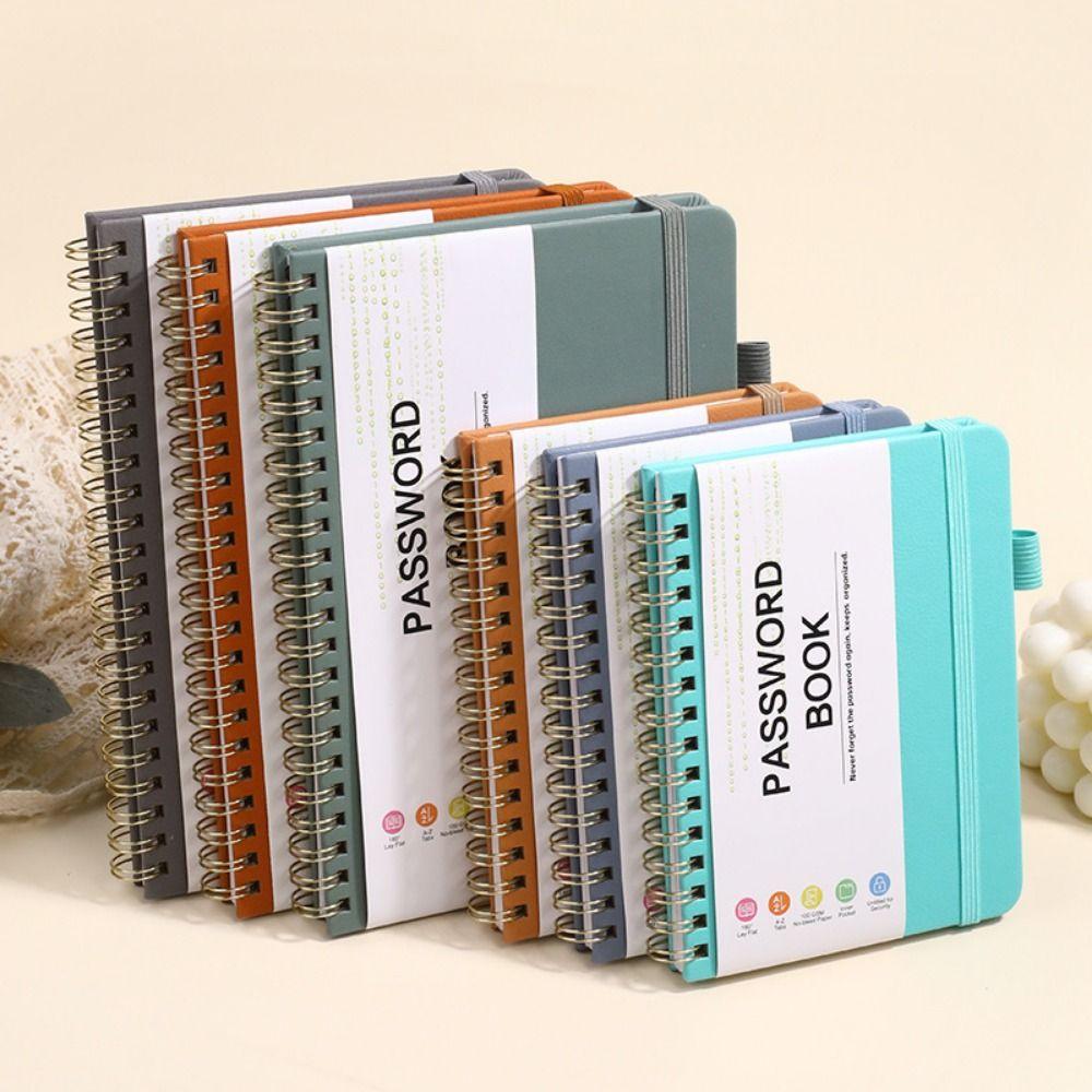 With Alphabetical Tabs Pocket Password Keeper Book Coil Book A6/B6 Size Password Keeper Notebook Portable Saving Website Logins