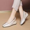 Women's Square Toe Thick Heel Leather Slip-On Loafers - New 2022 Summer & Autumn British Style with Soft Sole