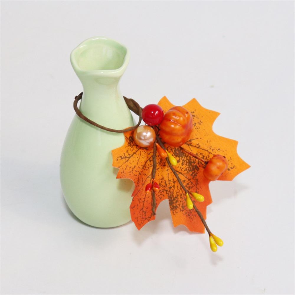 6Pcs Fall Themed Fall Napkin Ring Yellow Maple Pumpkin Napkin Ring  Table Decoration