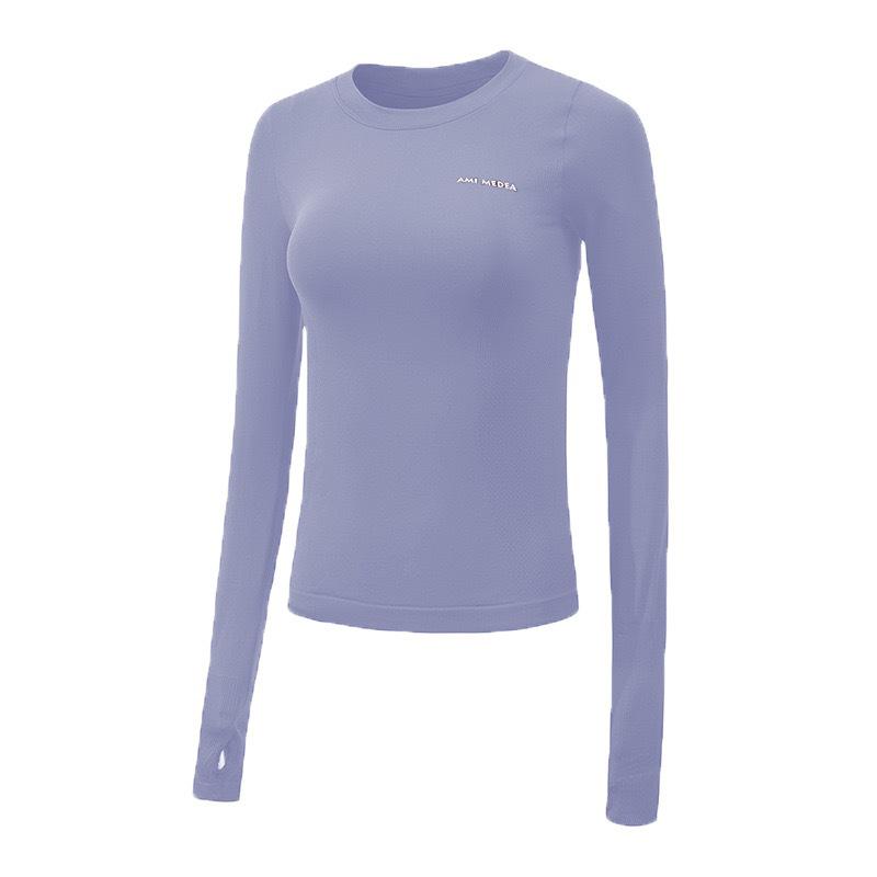 Luminous Letters Trendy Yoga Slimming Long Sleeve Quick-Dry T-shirt for Women