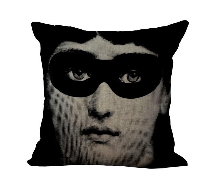 Винтажная льняная наволочка Piero Fornasetti с лицом, наволочка для диванной подушки, поясничная подушка, новый чехол