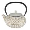 Nanbu Ironware Cast Iron Teapot, Induction Cooktop Compatible, Stylish Cast Iron Teapot, Handmade, Heat-Resistant Teapot, White Teapot with Tea