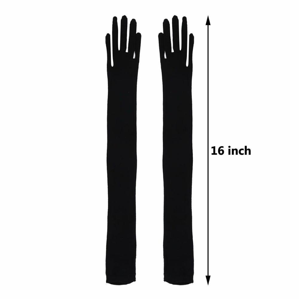 Opera Prom Full Finger Transparent Gloves Long Sheer Seamless Mitten Finger Pantyhose Gloves