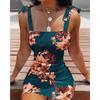 Ayollar Modasi Yelkasi Ochiq Yengsiz Smokli Bodycon Ko'ylak Ayollar Yelkasi Ochiq Mini Ko'ylaklar Ayollar Qisqa Kechki Klub Bosmali Ko'ylak
