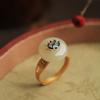 fashion Party Jewelry For Girl Trendy Adjustable Chinese Style Ring  Lotus Ancient Ring