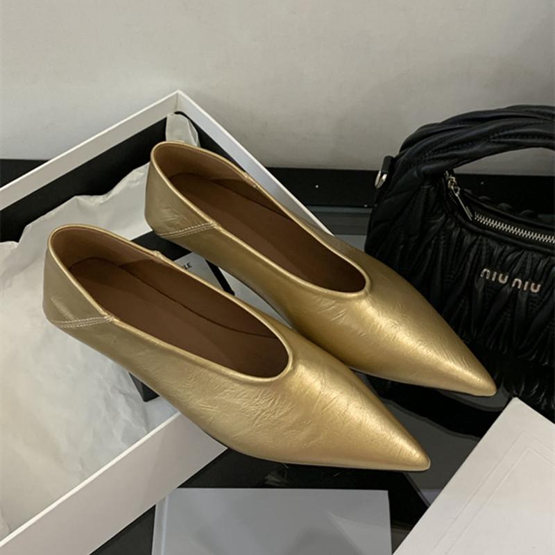 Мода Bailamos Женские балетки Мода Острый носок Слипоны Женские Элегантные Сандалии Мягкий Плоский каблук Уличные Туфли Платье Mujer