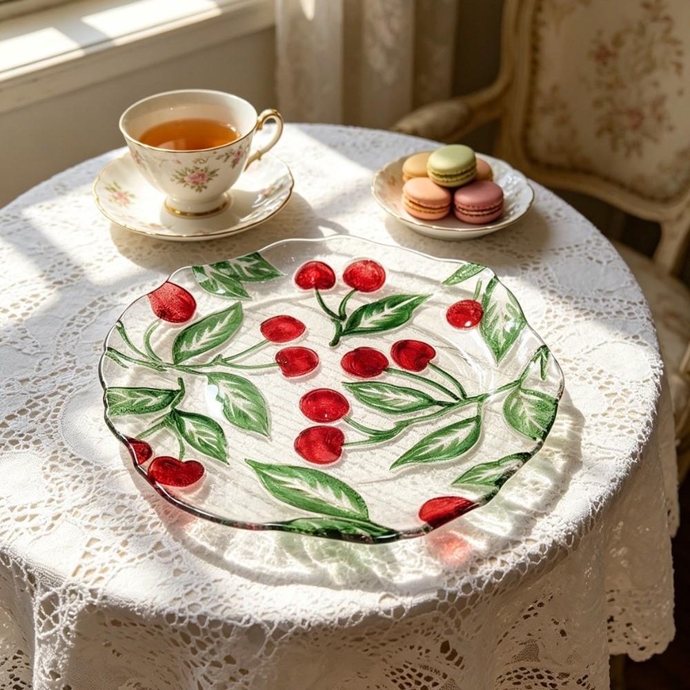 Safe Fruit Plate Lemon Pattern Dinner Plate Multi-purpose Shallow Plate Picnic