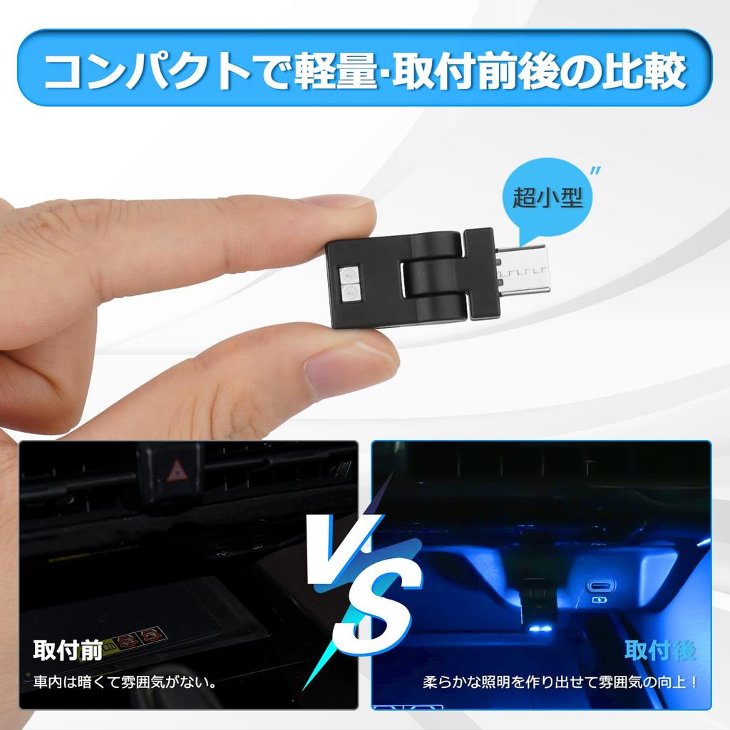 CARVANTA USB-подсветка, LED, Тип автомобиля, 8 цветов, RGB-подсветка, Осцилляция 180°, Направление света