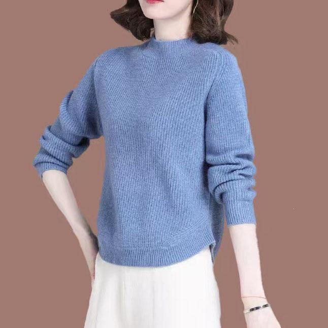 Women's Versatile Round Neck Stylish Knit Pullover Sweater - Age-Reducing, Trendy & Loose Fit