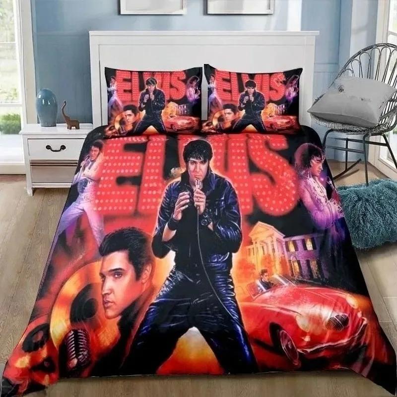 P-Presley Пододеяльник Ретро E-Elvis Комплект постельного белья Одеяло Комплект для кровати Чехол для стеганого одеяла Наволочка Размер King Queen Twin Мальчики Девочки Взрослые
