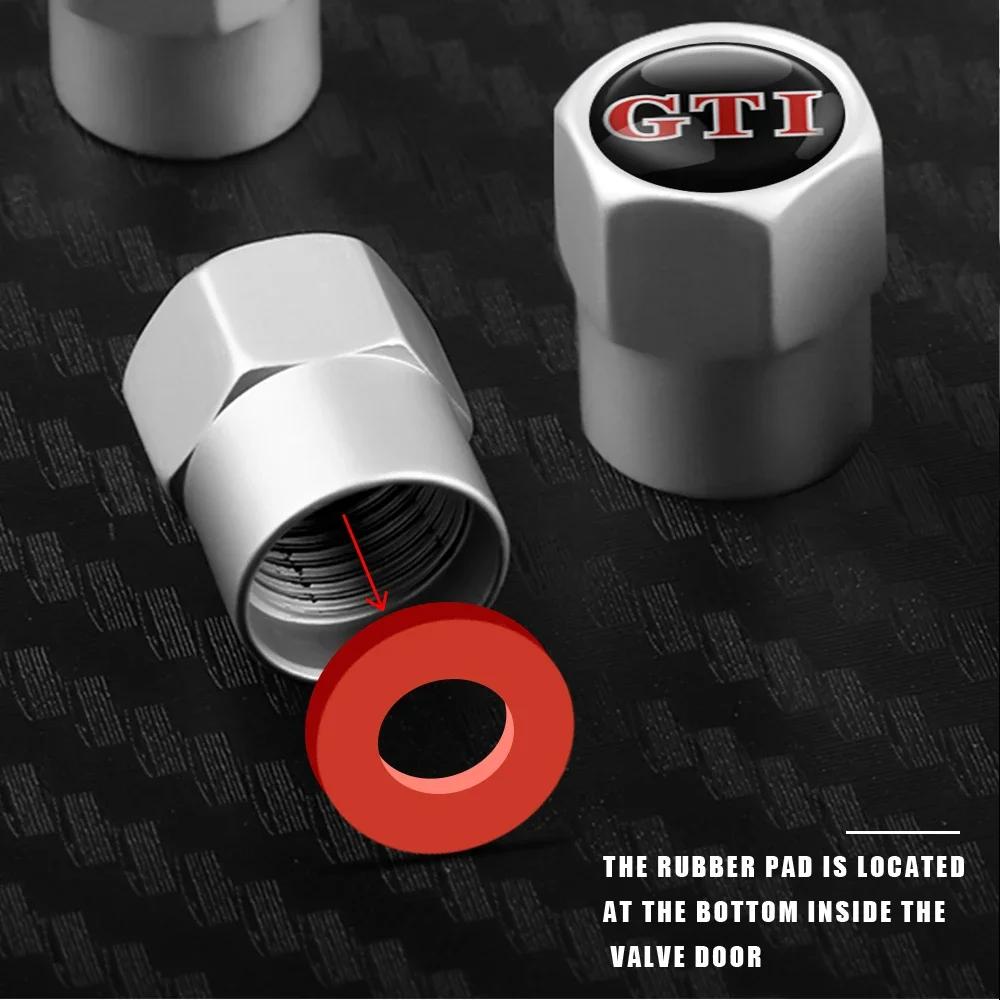 4Pcs Car Valve Caps Wheel Tires Tyre Stem Protective Cover For Volkswagen Golf 4 mk5 Passat b8 b5 VW Sharan Polo 6R Tiguan Rline