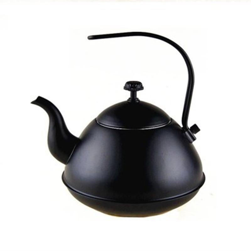 Утолщенный черный классический чайник из нержавеющей стали для ресторана и отеля, подходит для индукционных плит, маленький чайник для чайной церемонии.