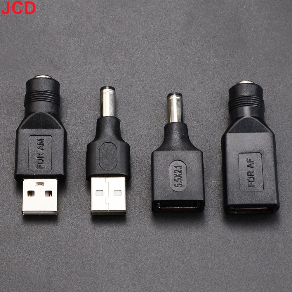 JCD 5 шт. 5.5*2.1 мм гнездо-розетка на USB 2.0 Type A штекер DC-разъем 5V адаптер питания для ноутбука