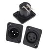 2/10Pcs Male Plug Straight Terminal Panel Mounted Connector 3 Pin Female Jack Panel Mount Black XLR Connector