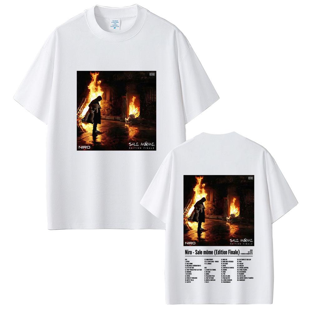Rapper Niro Sale Mme Album Double Sided Graphic Tshirt Unisex Fashion Oversized Streetwear Unisex Women Vintage Casual T Shirts