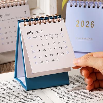 [Мини-планировщик календаря] Мини-планировщик календаря на 2026 год, подходит для дома и офиса - Месячное и недельное расписание с датированными страницами, плотная бумага, переплет на скобе
