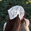 Elegant Lace Scarf Hollow Out Embroidery Foulard Bandana Solid Color Triangular Scarf Thin Vintage HandkerChiefs for Hair Woman