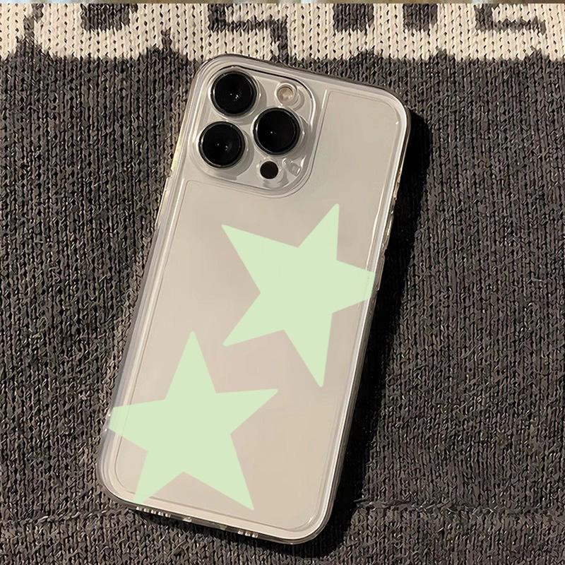 Красочный чехол-пентаграмма прозрачный для iPhone 17 Air 16E 16 15 14 13 12 11 Pro Max XR XS 7 8 Plus SE2 MINI Креативная крышка со звездами
