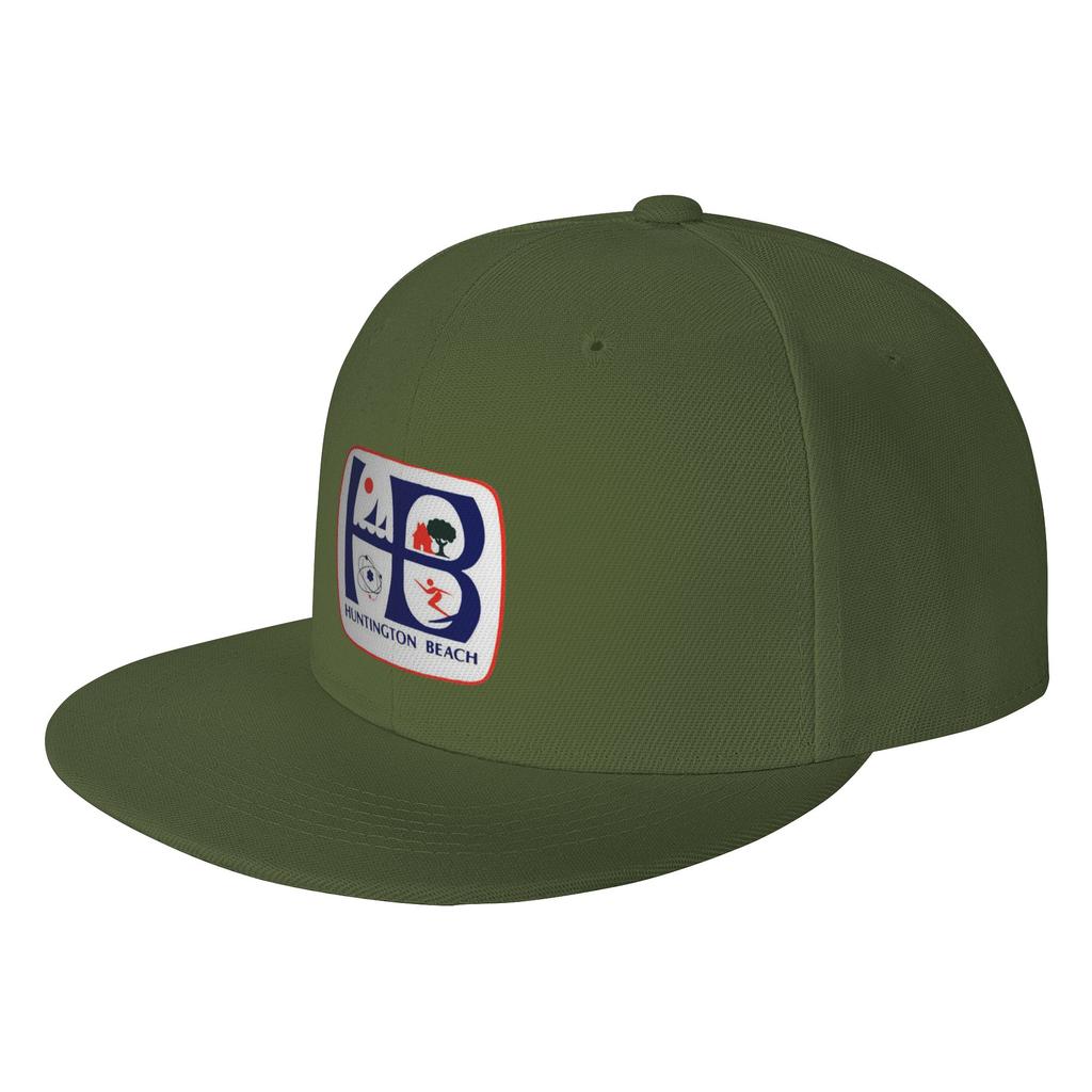 Fashion Coat of arms of Huntington Beach  California USA Flat Brim Sun Hat  Easy To Clean Caps