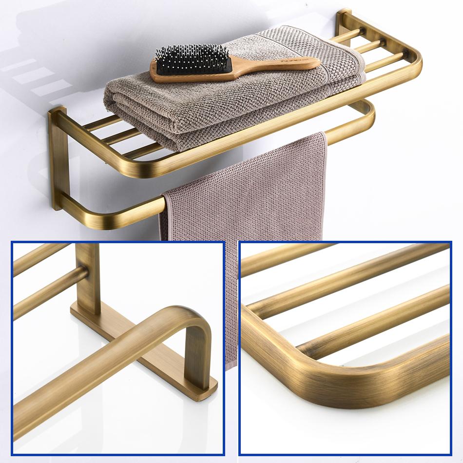 Комплект бронзовых аксессуаров для ванной комнаты, старинная латунная полка для полотенец, держатель для унитаза, корзина для рулонов бумаги, кольцо для полотенец, крючки для одежды