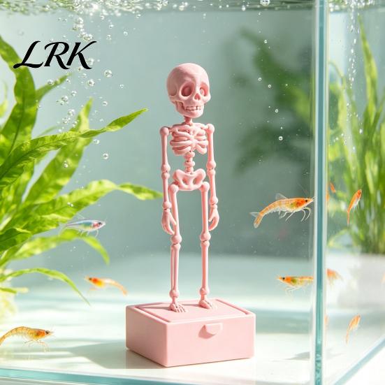 Подвижная фигурка человеческого скелета, танцующий аквариумный аэратор с подвижными суставами для Хэллоуина, безопасный пластиковый водный декор