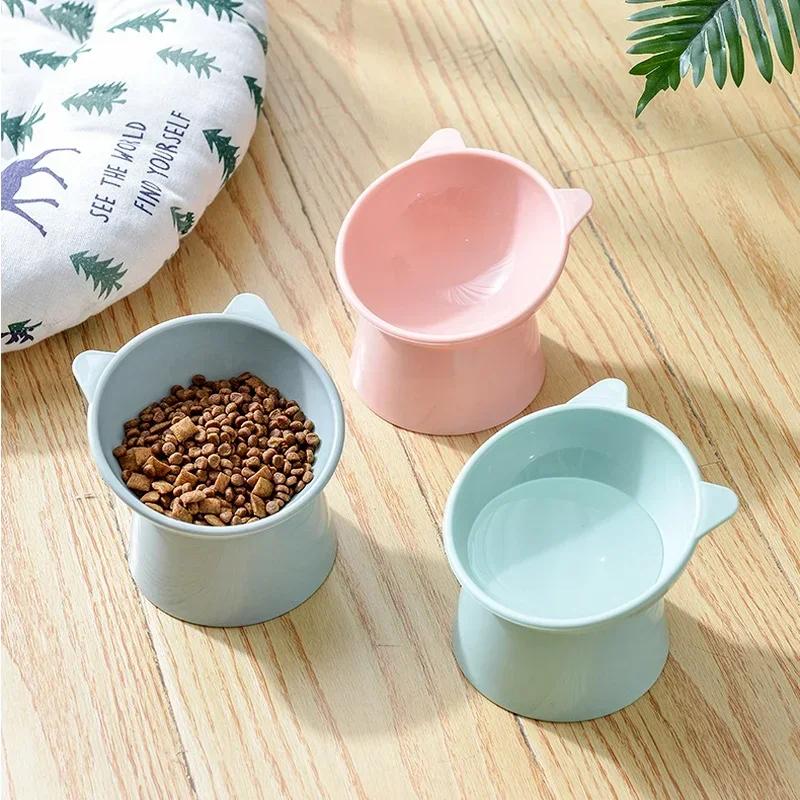 Cat Bowl High Foot Dog Bowl Neck Protector Cat Pet Food Water Anti-tip Binaural Pet Feeding Cat Accessorie Pet Dessert Bowl
