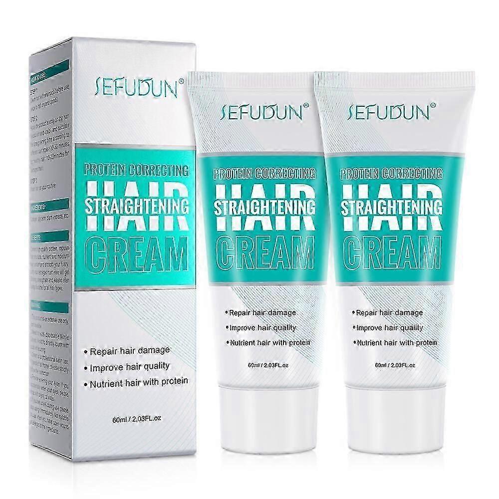 Hair Straightening Cream Protein Correcting: Repairing Damaged Hair Nourishing Fast Smoothing Silk & Gloss Hair for Women and Men